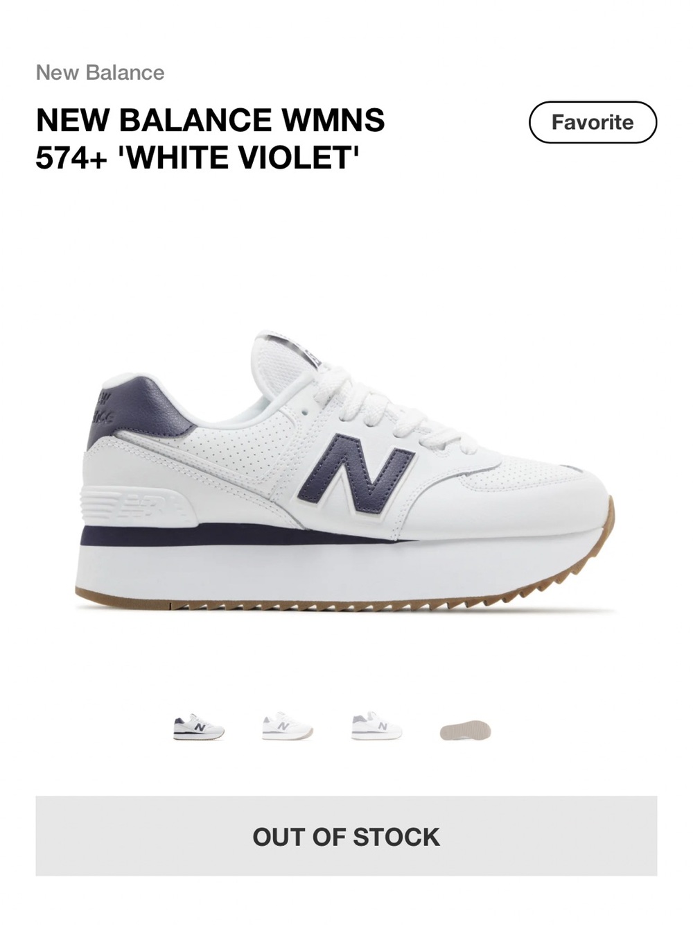 New Balance 574+ Womens Leather Platform Lifestyle Sneakers Size 8.5B Like New.